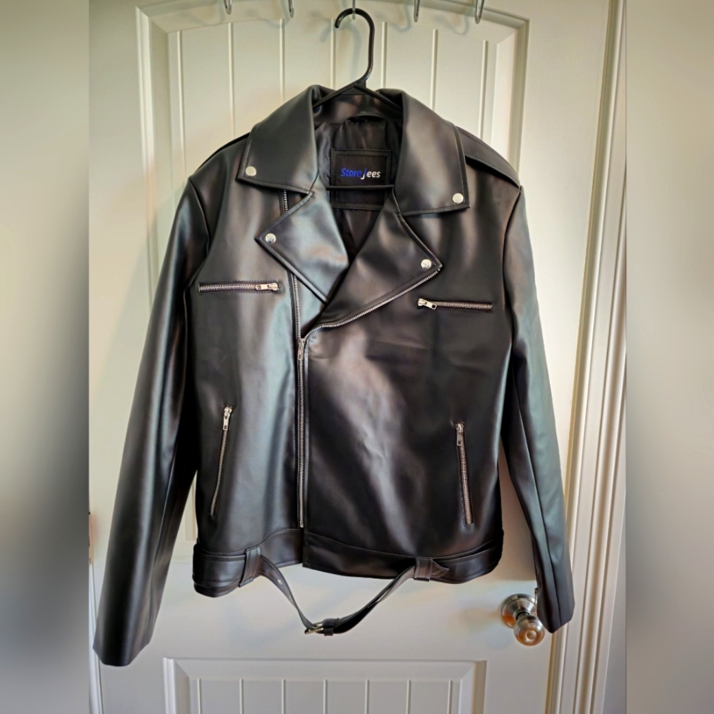 Biker Faux Leather jacket size L